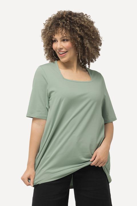 Produktbild Ulla Popken T-Shirt, A-Linie, Carré-Ausschnitt, Halbarm (58)
