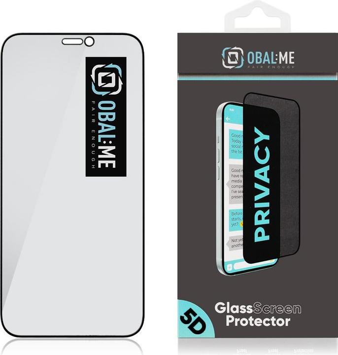 Produktbild Obal:Me Privacy 5D Glass Screen Protector for Apple iPhone 12 Mini Black (1 Stk., Apple iPhone 12 mini)