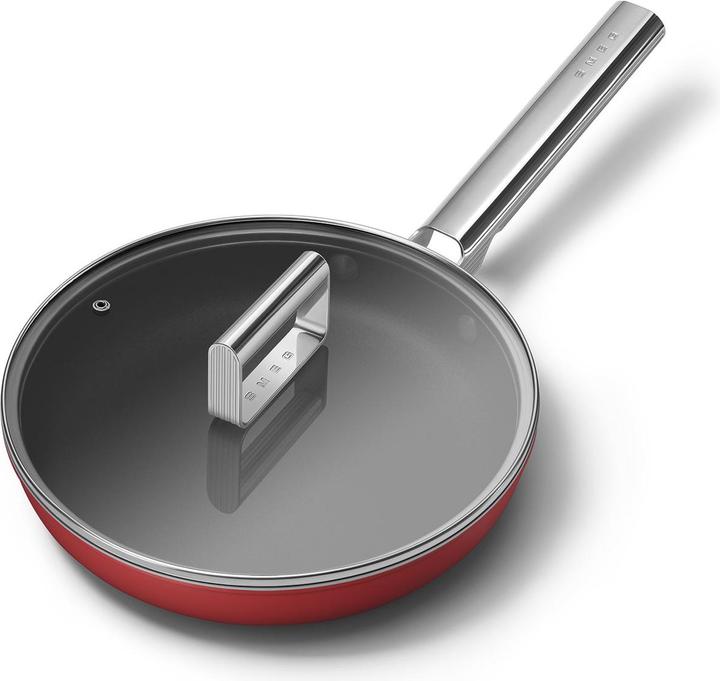 Actual product image Smeg CKFF2401RDM Frying pan Ø 24 cm, red (Frying pan, Aluminium, Stainless steel, 24 x 8.40 cm)