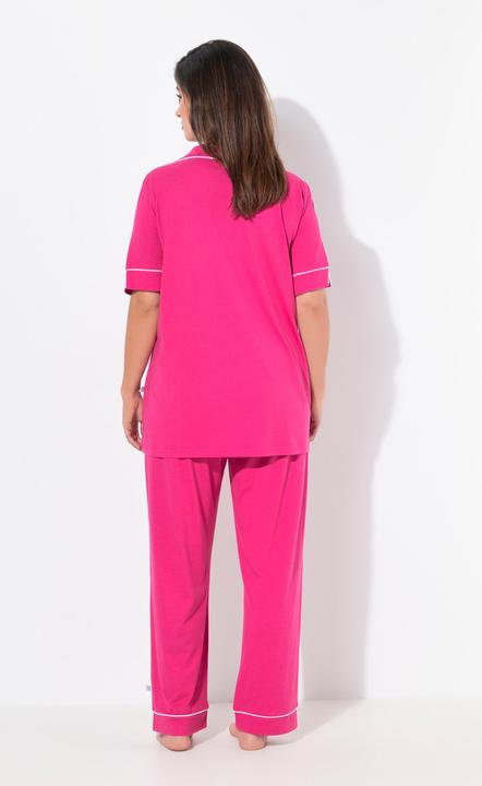 Produktbild Ulla Popken Pyjama, Zierpaspeln, Reverskragen, Halbarm (62)