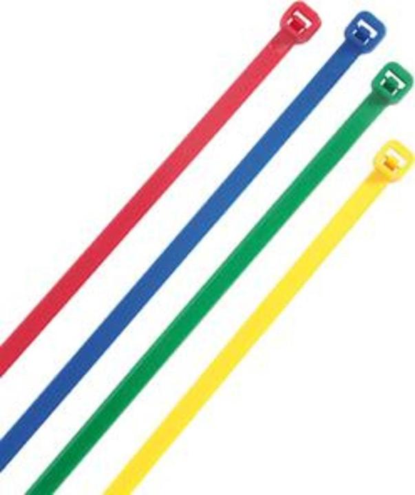 Actual product image Magni Cable ties coloured assorted 150x3.6mm,100pcs. (Plastic cable ties, 150 mm, 100 pcs.)