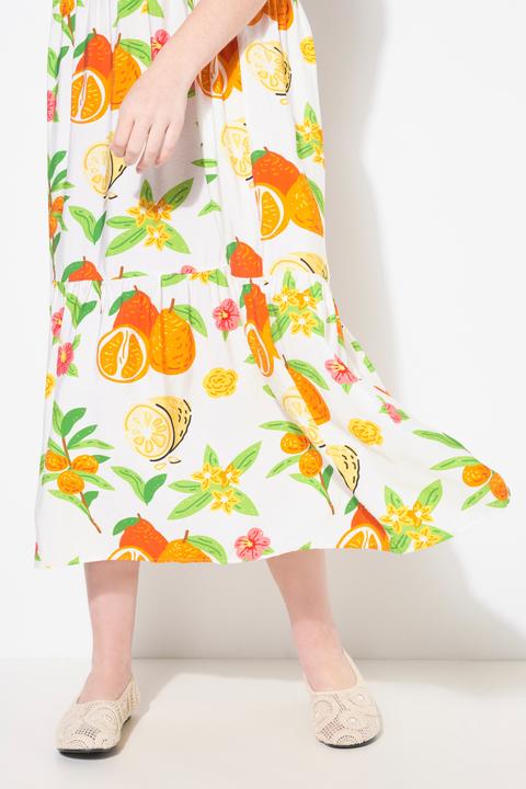 Produktbild Ulla Popken Maxikleid, Volantsaum, A-Linie, Kelchkragen, Halbarm (46, 48)