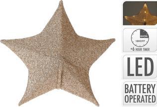 Immagine prodotto Stella di Natale 50 cm, 30 LED in tessuto oro