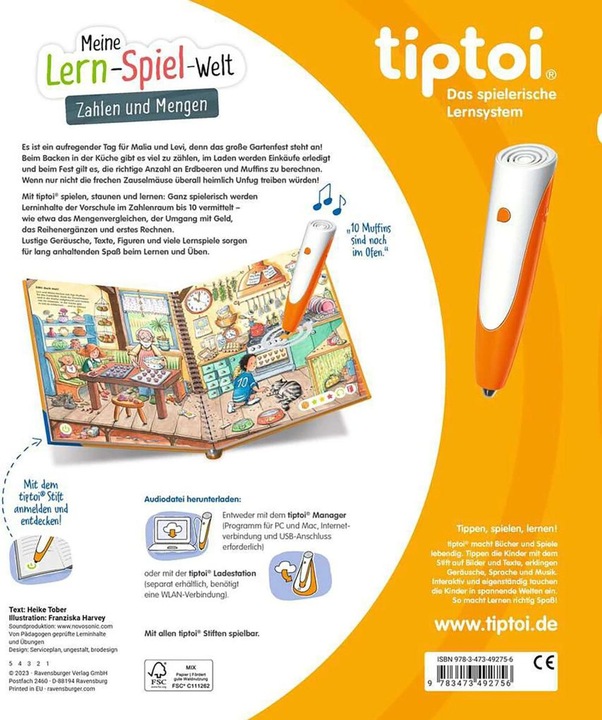 Immagine prodotto tiptoi Zahlen und Mengen (Tedesco, Heike Tober, Franziska Harvey, 2023)