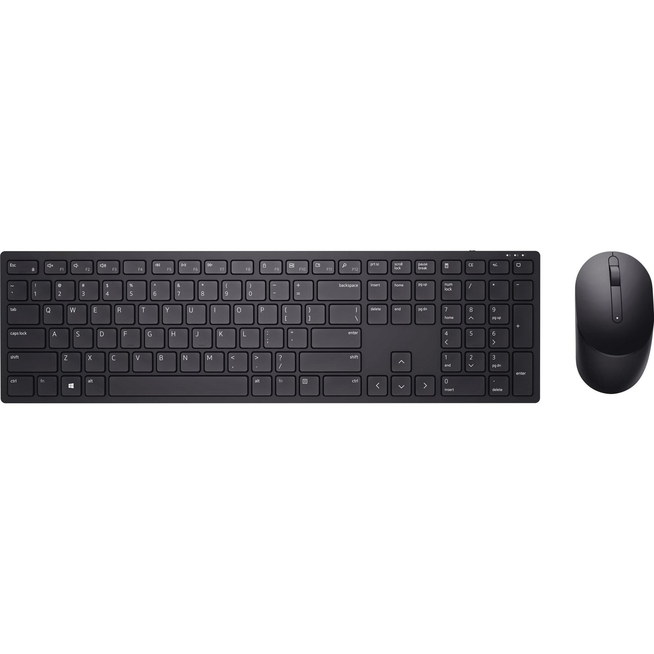 Dell KM5221W keyboard RF Wireless (Eng. Int., Kabellos), Tastatur, Schwarz