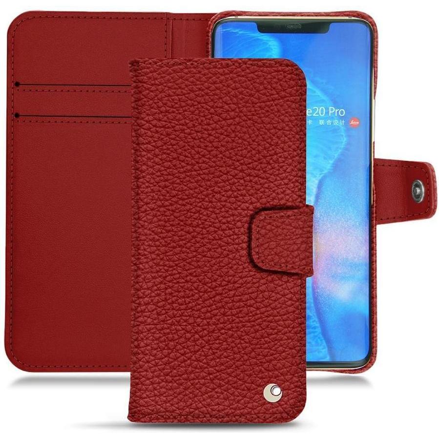 Noreve Lederschutzhülle Wallet (Huawei Mate 20 Pro), Smartphone Hülle, Rot
