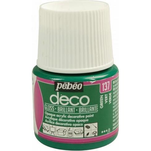 Thumbnail - Pebeo, Künstlerfarbe + Bastelfarbe, Deco Glänzende Acrylfarben (Grün, 45 ml)