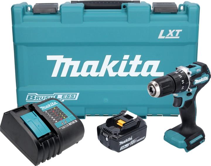 Productafbeelding Makita DHP 487 SF1K Accu klopboormachine 18 V 40 Nm borstelloos + 1x oplaadbare accu 3.0 Ah + lader + (Oplaadbare batterij)
