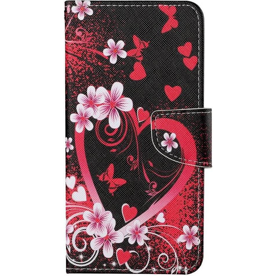 Thumbnail - Cover-Discount iPhone 15 Plus - Leder Etui Hülle Herz (Apple iPhone 15 Plus), Smartphone Hülle