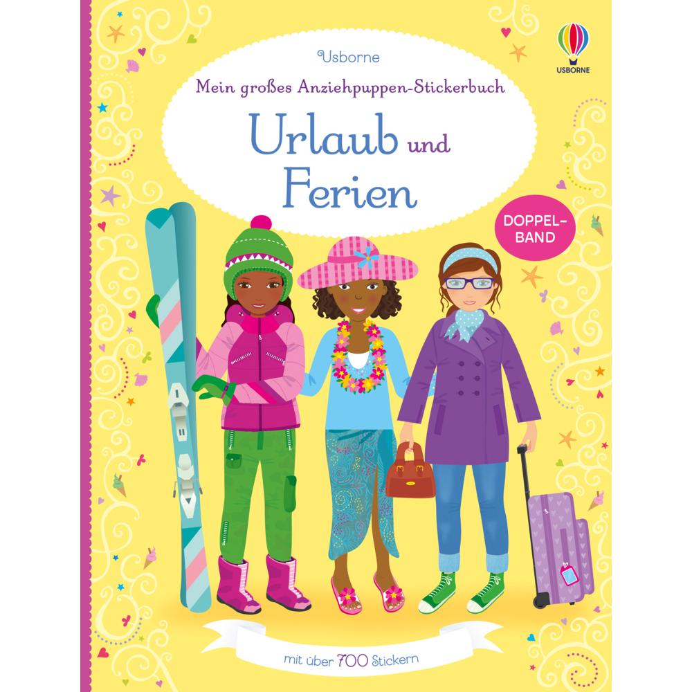 Thumbnail - Usborne Publishing, Sticker, Mein grosses Anziehpuppen-Stickerbuch: Urlaub und Ferien