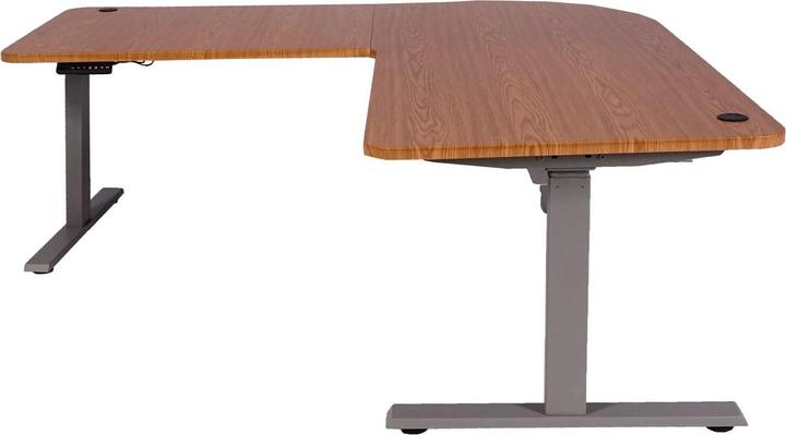 Produktbild Swisshandel24 Eck-Schreibtisch, Computertisch, elektrisch höhenverstellbar Memory 178x178cm 84kg braun Struktur