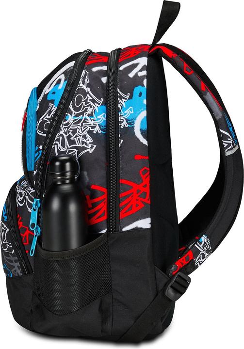 Actual product image Seven Adavanced Pockets Black Red School Backpack (33 l)