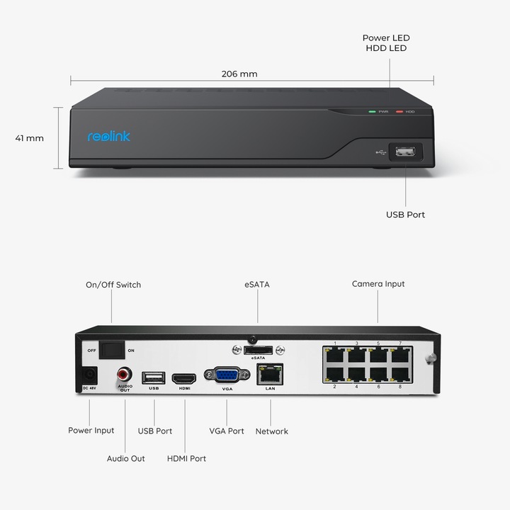 Image du produit Reolink NVS8 (Enregistreur vidéo en réseau (NVR))