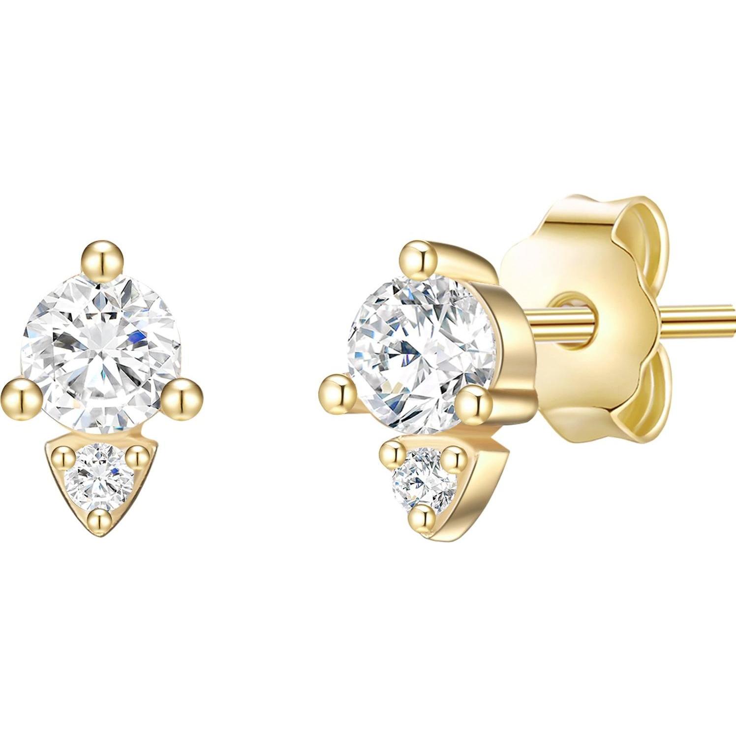 Glanzstücke München, Ohrringe, Damen Sterling Silber Zirkonia gelbgold - 23754, (Sterling Silber)