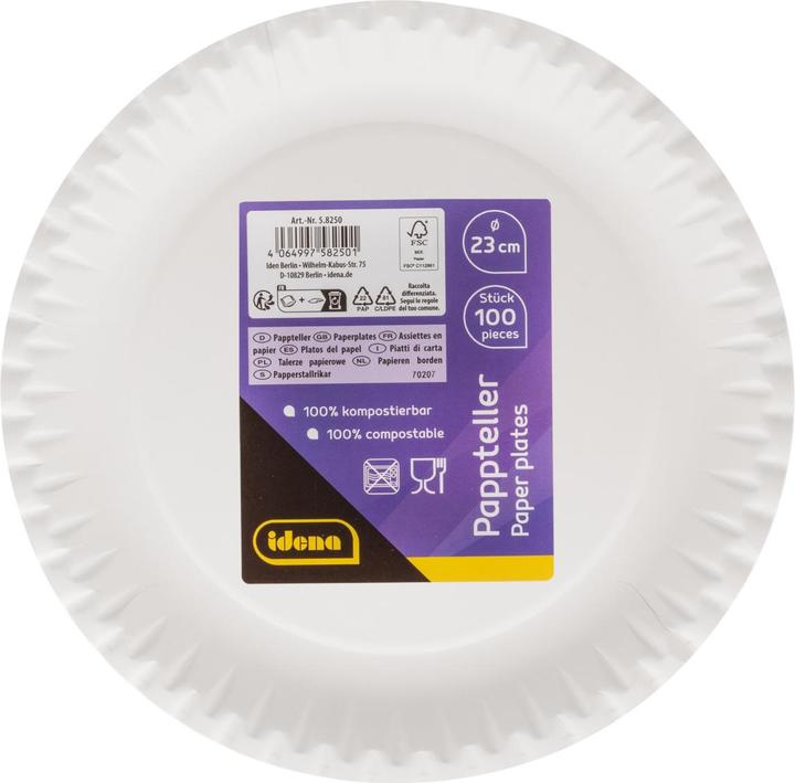 Actual product image Idena Party plate D23cm white 100s FSC mix (100x)