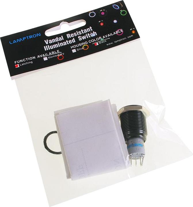 Produktbild Lamptron compatible Vandalismustaster / Schalter 16mm - Blackline - orange