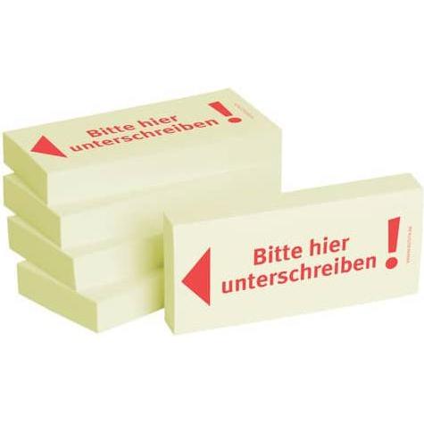 Bizstix, Haftnotiz, Notiz 'unterschreiben' 75x35mm
