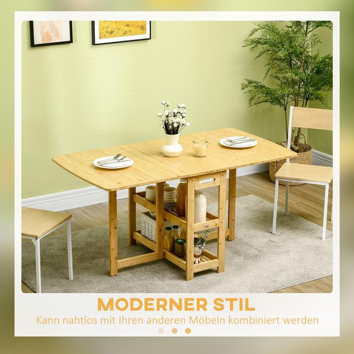 Produktbild Homcom Klapptisch mit Ablagefächer (149.5 x 80 x 73.5 cm)