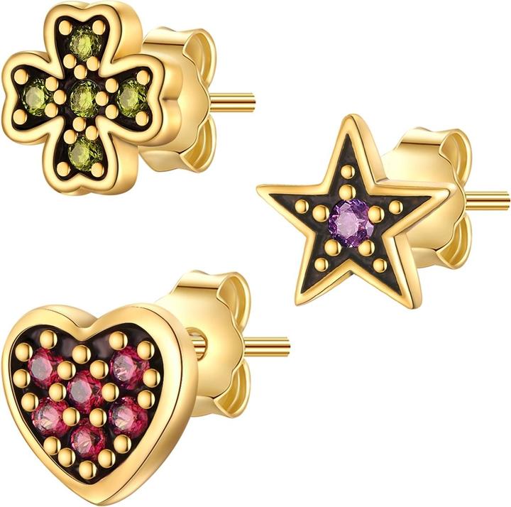 Immagine prodotto Glanzstücke München Orecchini da donna quadrifoglio/stella/cuore in argento - 34544 (Argento)