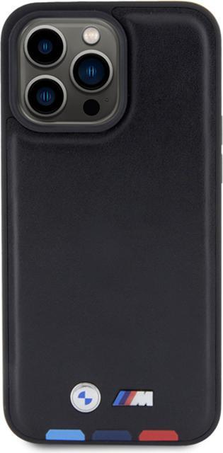 Produktbild BMW BMHCP15X22PTDK iPhone 15 Pro Max 6.7" czarny/black Leather Stamp Tricolor (Apple iPhone 15 Pro Max)