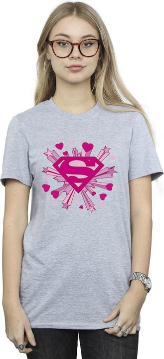Produktbild Superman Pink Hearts And Stars Logo TShirt (XXL)