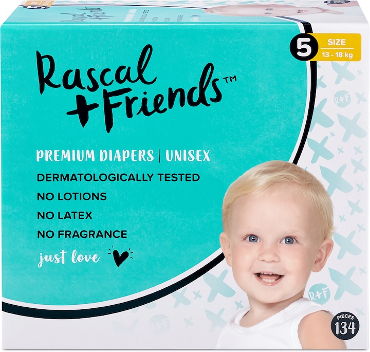 Actual product image Rascal+Friends Premium (Size 5, Monthly box, 134 Piece)