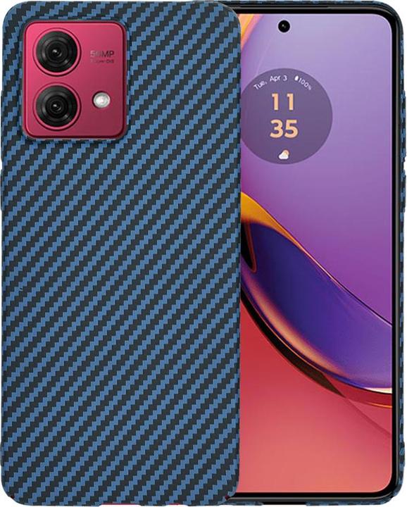 Actual product image Techsuit - Carbonite FiberShell - Motorola Moto G84 - Cyan (Motorola Moto G84)
