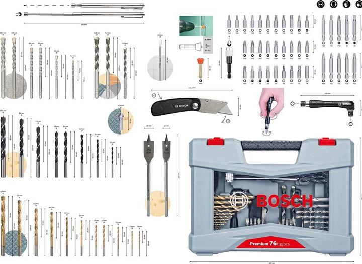 Actual product image Bosch Professional Zubehör 76-piece Premium X-Line drill and screwdriver set (2 - 10 mm)