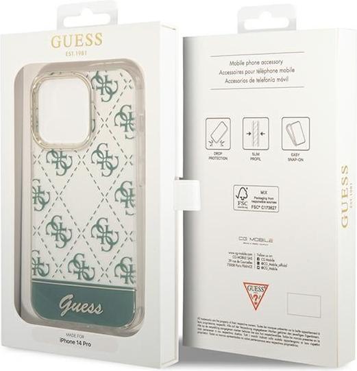 Immagine prodotto Guess Custodia per iPhone 14 Pro Max 6,7" GUHCP14XHG4MHA Custodia IML cachi placcata 4G Fondo (Apple iPhone 14 Pro Max)