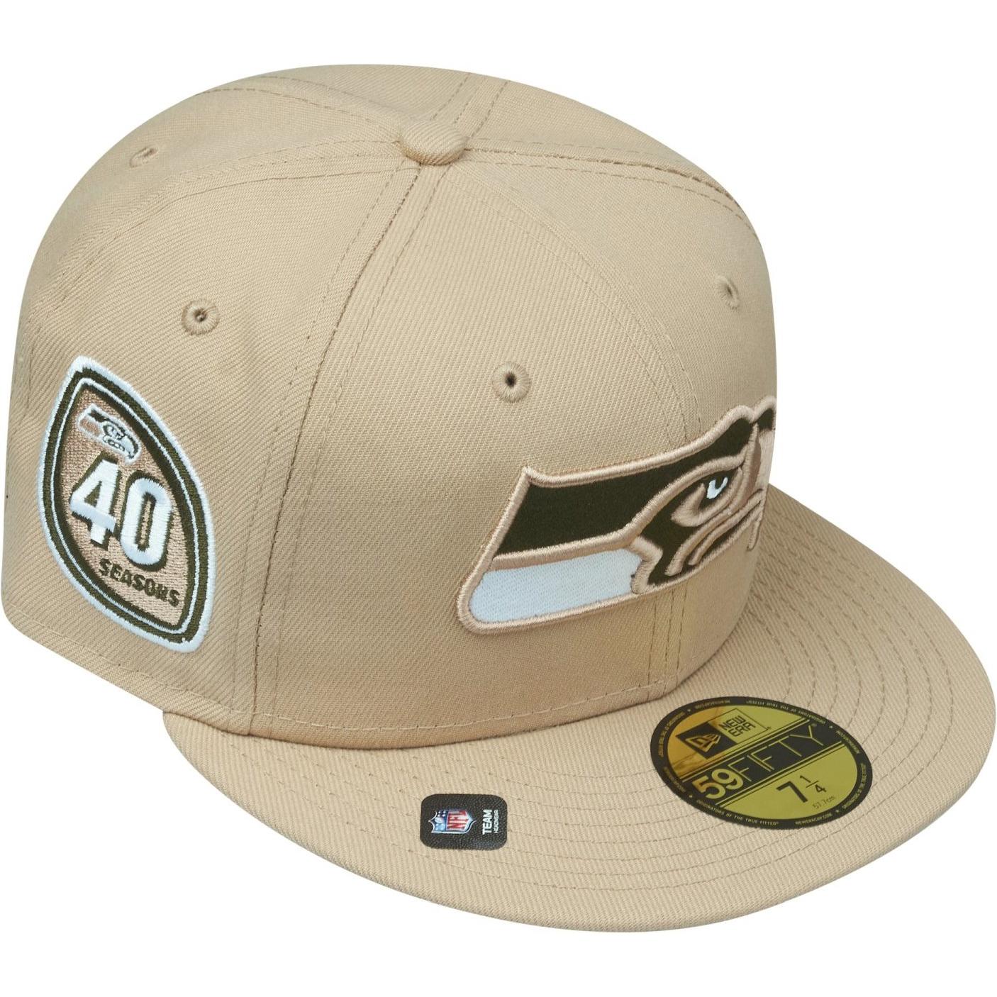 Thumbnail - New Era, Herren, Cap, 59Fifty Cap - ANNIVERSARY Seattle Seahawks - 7 1/4, Beige, (7 1/4)