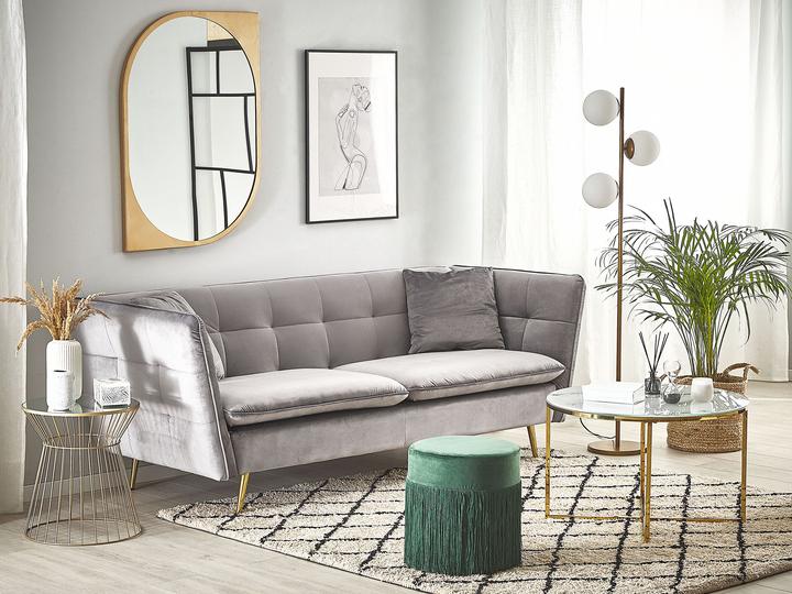 Produktbild Beliani 3-Sitzer Sofa Samtstoff grau FREDERICA (3-Sitzer)