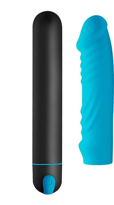 XR Brands XL Bullet & Ribbed Silicone Sleeve