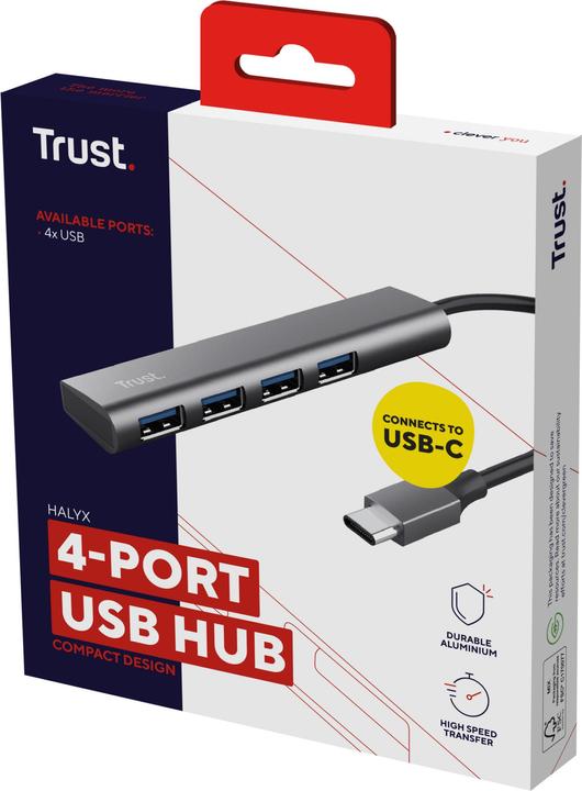 Actual product image Trust HALYX 4 PORT USB-C 3.2 GEN1 HUB (USB-C, 4 Ports)