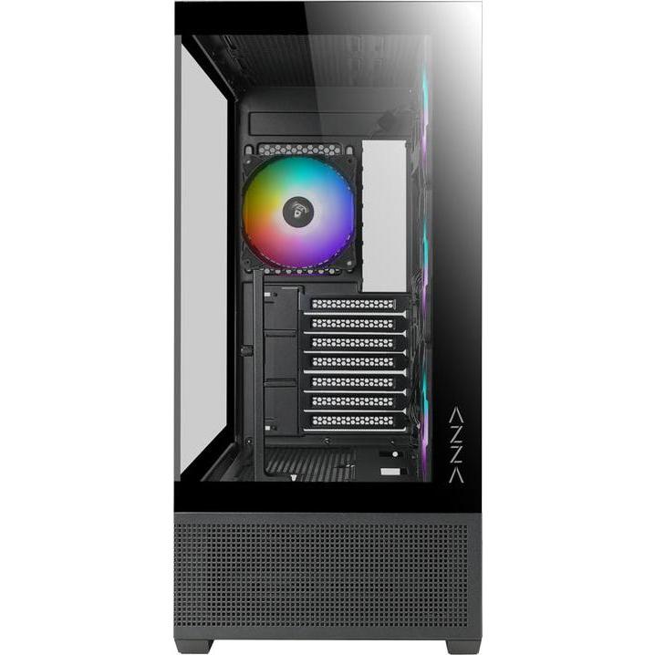 Thumbnail - Azza Boitier Moyen Tour ATX Tiara RGB avec panneaux vitrés (Noir) (ITX, mATX, ATX), PC Gehäuse, Schwarz