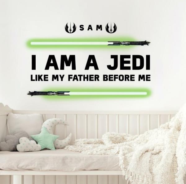 Roommates Star Wars Glow in the Dark wall sticker I am a Jedi
