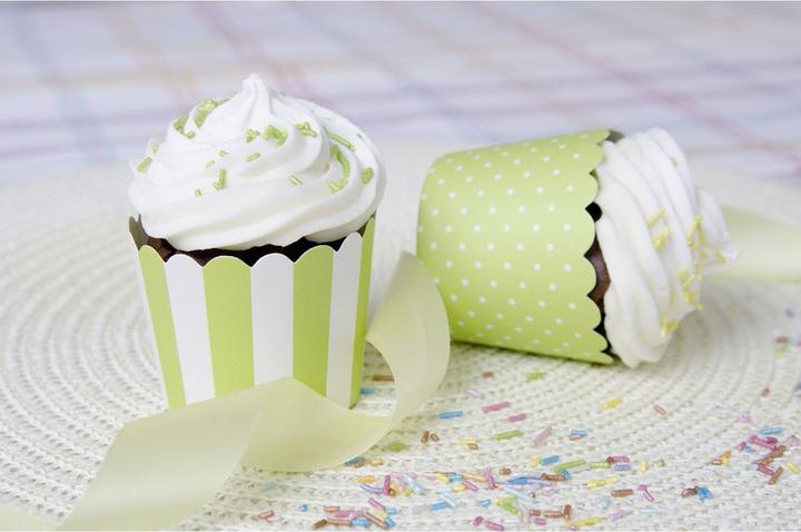 Image du produit Städter Mini moules à cupcakes vert clair & blanc (6 cm)