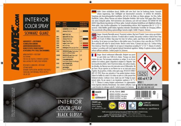 Actual product image Foliatec Innenraumfarbe