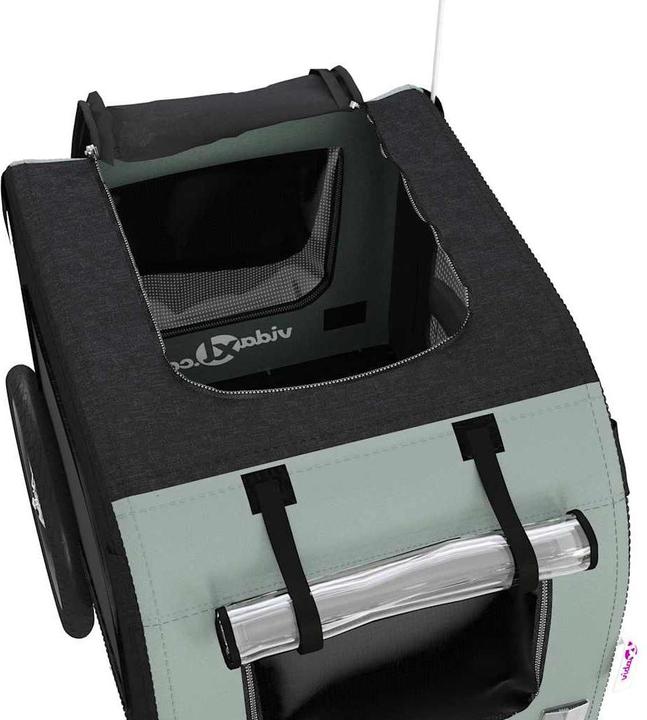 Actual product image vidaXL Bicycle trailer dogs grey and black Oxford fabric and iron