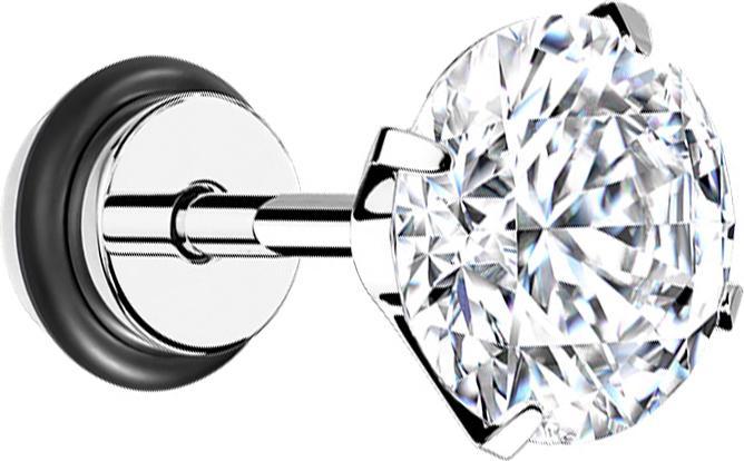Immagine prodotto Star Piercing Finto tappo in cristallo argento con O-ring (senza ottone, Acciaio chirurgico 316L)