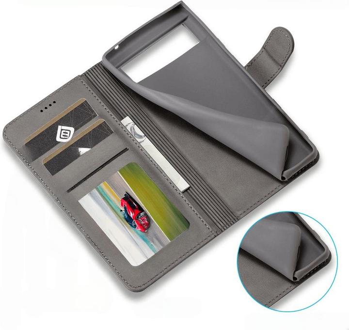 Actual product image LC.Imeeke Google Pixel 8 Pro - leather case grey (Google Pixel 8 Pro)