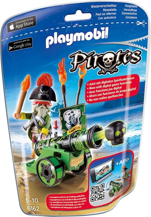 Actual product image Playmobil Green app cannon with pirate captain (6162)