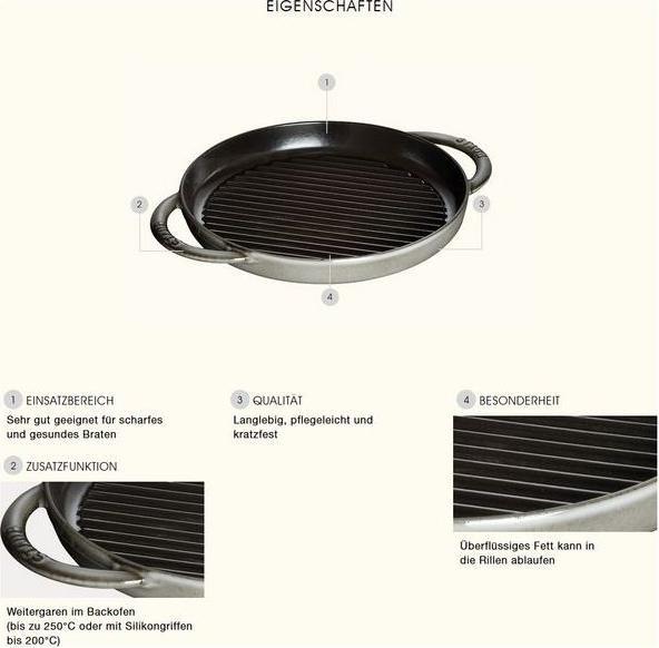 Produktbild Staub Grillpfanne (714 cm, Grillpfanne, Gusseisen)