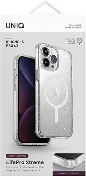 Image du produit Uniq etui LifePro Xtreme iPhone 15 Pro Max 6.7" Magclick Charging przezroczysty/tinsel lucent (Apple iPhone 15 Pro Max)