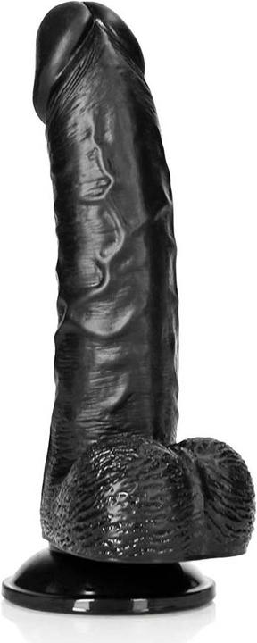 Productafbeelding RealRock Gebogen realistische dildo met ballen en zuignap - 6"/ 15,5 cm