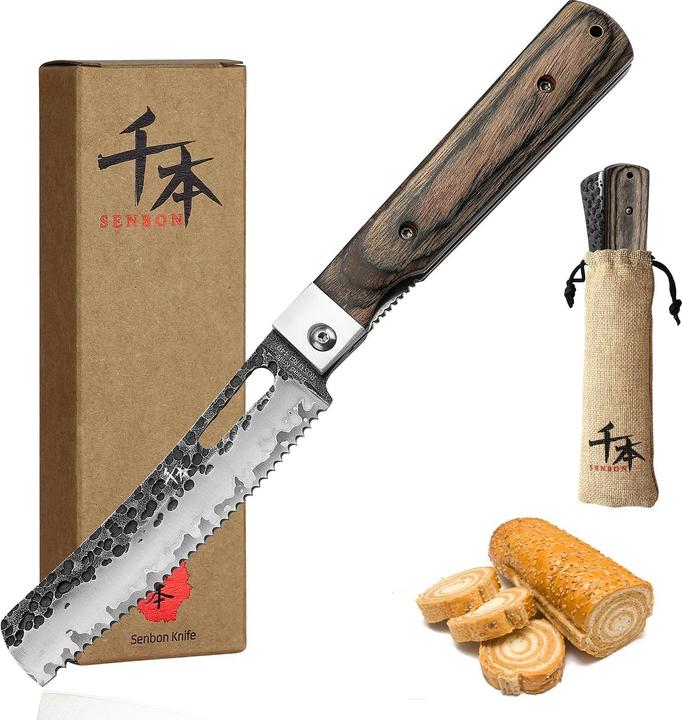 Senbon Faltbares Brotmesser mit Holzgriff (11 cm)