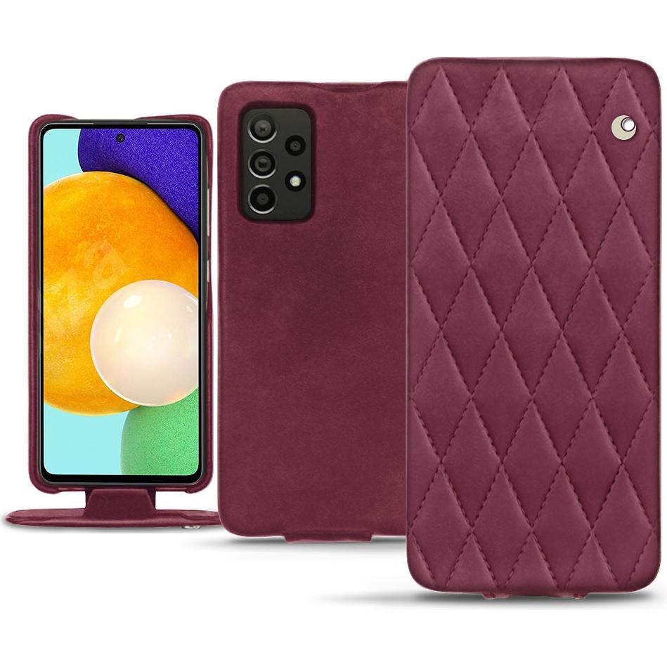 Noreve Lederschutzhülle vertikal (Samsung Galaxy A52), Smartphone Hülle, Violett