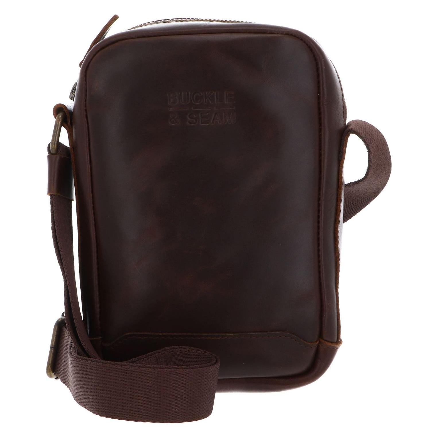 Buckle & Seam, Herren, Handtasche, Leder Crossbody Bag Runner Braun/Dots, Braun