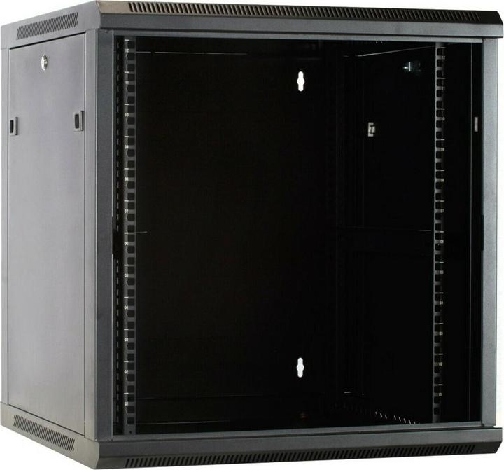 Produktbild Dsit 12 HE Serverschrank, Wandgehäuse mit Glastür (BxTxH) 600 x 600 x 635mm (12 HE, 19 Zoll Rack)