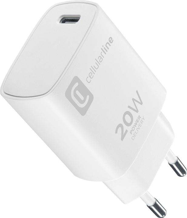 Produktbild Cellularline Reiselader 20W USB Type-C ACHIPHUSBCPD20SMLW Micropack für Apple (20 W, 1 Port)