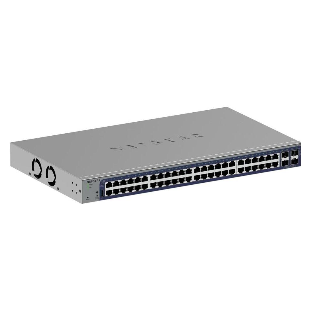Netgear 48 Port Gigabit Smart Switch, non-PoE, w (52 Ports), Netzwerk Switch, Grau